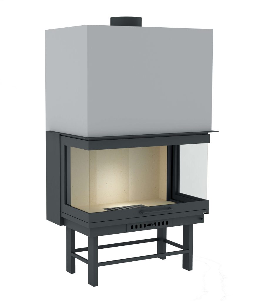 ARTEMİS85 3 Açık Tuğlalı Yerli üretim asansörlü şömine haznesi