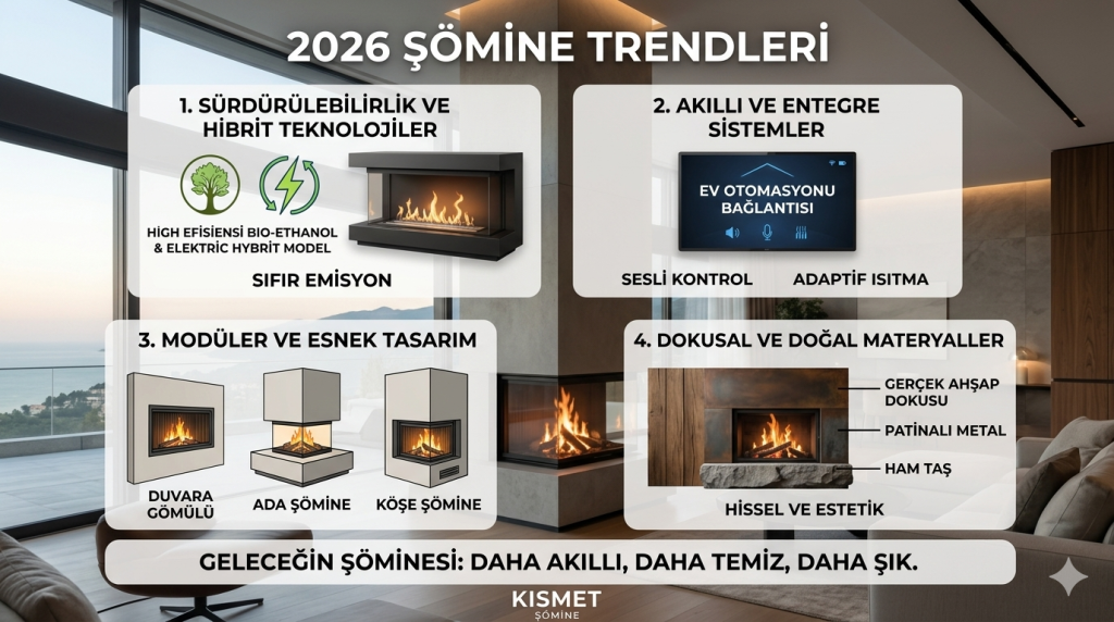 2026 Şömine Trendleri : Modern Salonların Vazgeçilmezi