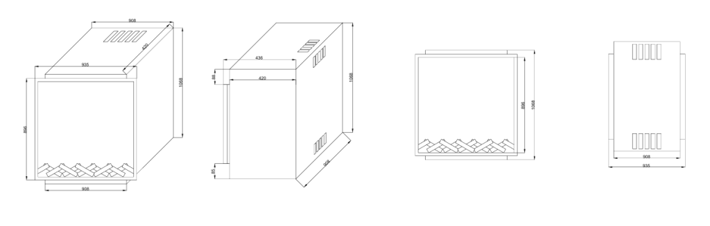 ENZO 80 Elektrikli Şömine Haznesi